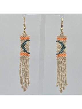 Ink + Alloy Handmade Iceland Arrow Seed Bead Designer Earrings 3.5''